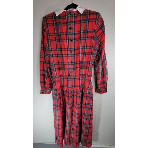 Vintage Lanz Originals Red Plaid Dress Size 12 – Made in USA - Picture 4 of 8